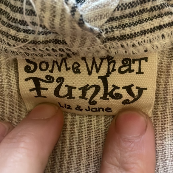 Somewhat Funky by Liz & Jane Racerback 100% Linen Maxi Dress w Pockets Medium - Picture 13 of 14